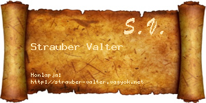 Strauber Valter névjegykártya